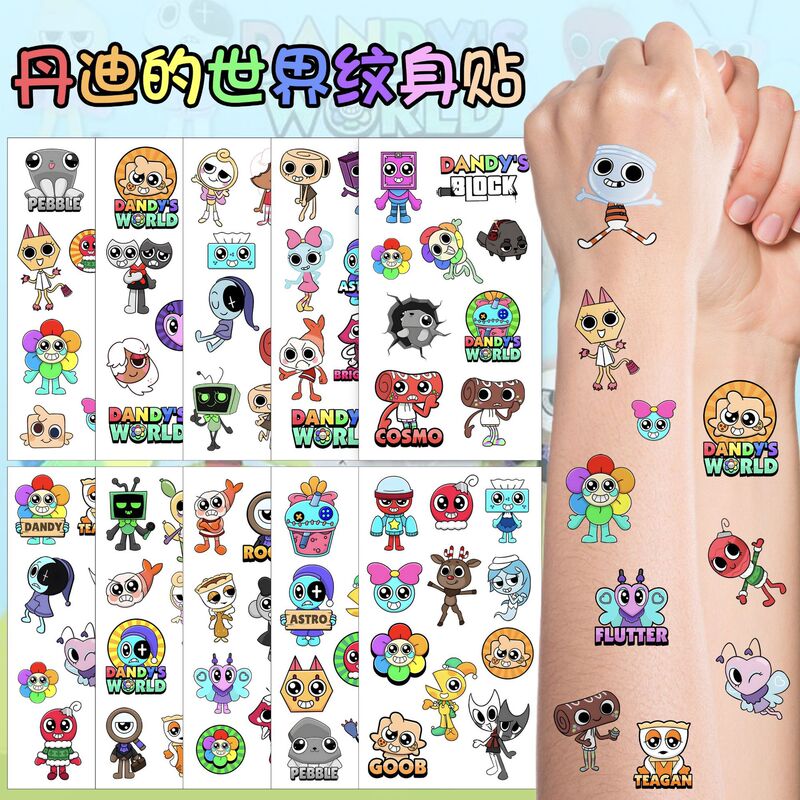 Cross-Border New Dandy's World Dandy's World Game Tattoo Stickers Kidsren's Decorative Temporary Tattoo Stickers
