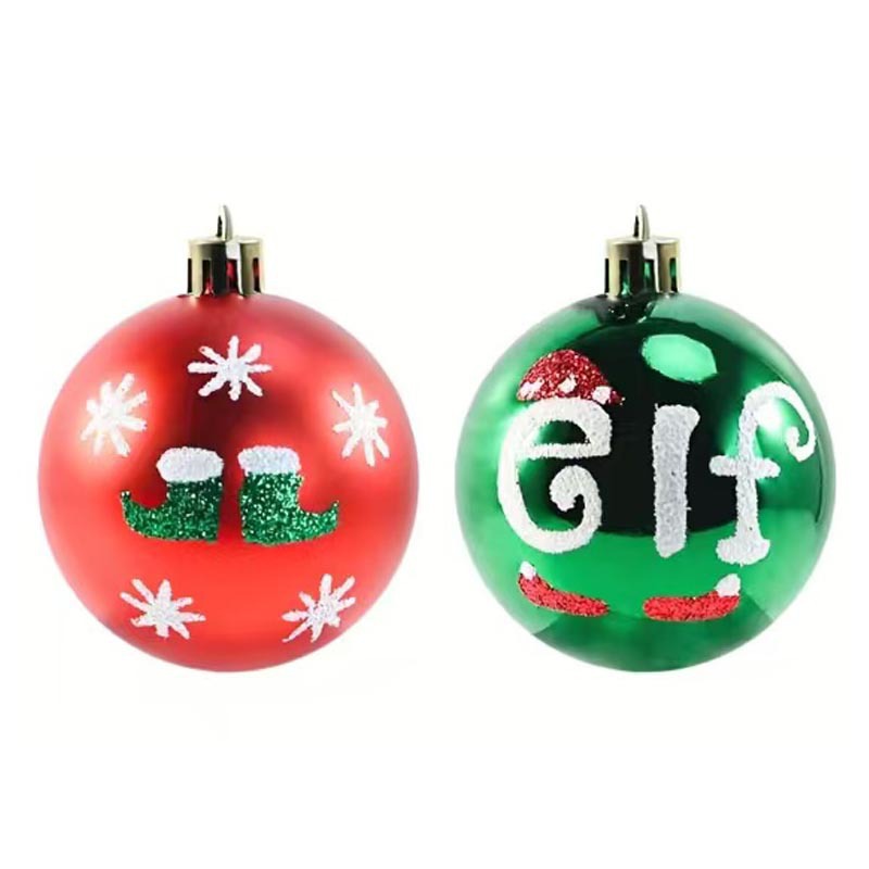 Bola de decoración de Navidad transfronteriza 6cm/30pcs Bola de Navidad pintada de forma especial Bola de decoración de árbol de Navidad