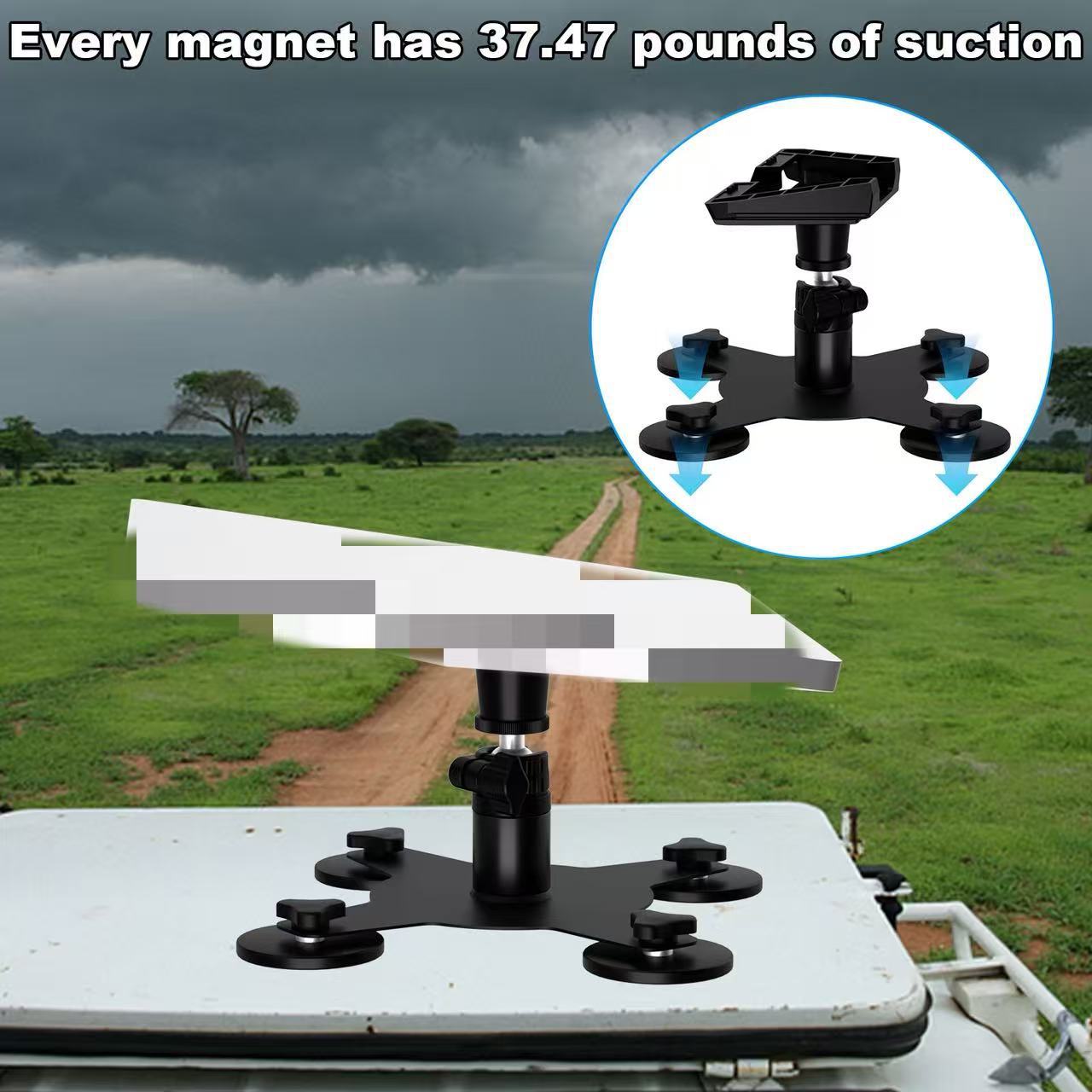 Cross-Border Car Roof Mount with Suction Cup/Magnetic Attachment Suitable for Mini Receiver Brackets, Universal Mount for Cars and Boats