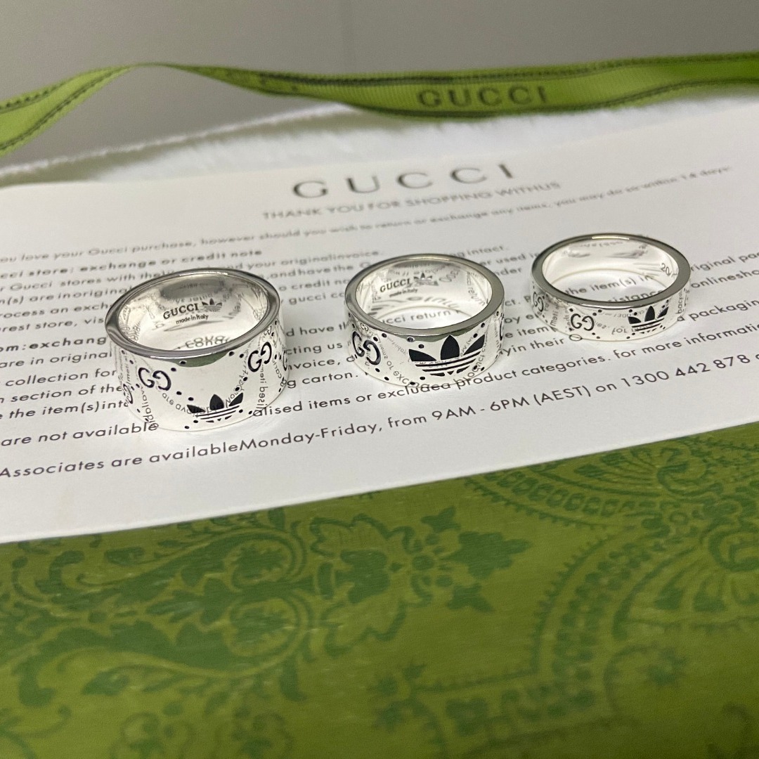 源头厂家925纯银戒指 古家阿迪联名款戒指 男女同款时尚潮流指环