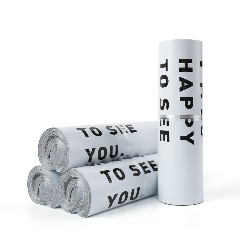 Bolsa expresa gruesa bolsa de embalaje blanco inglés bolsa de impresión logística bolsa de embalaje de ropa bolsa impermeable personalización