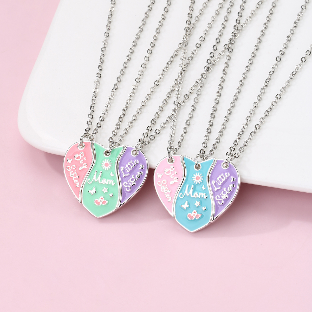 Simple Style Letter Heart Shape Alloy Enamel Unisex Pendant Necklace display picture 6