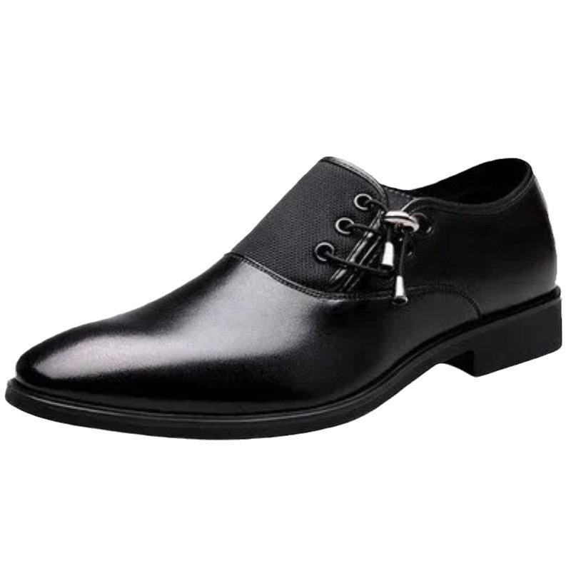 Zapatos de cuero para hombre Zapatos de boda de negocios de cuero brillante pulido de moda de los hombres de Punta puntiaguda retro británicos zapatos de cuero de una sola capa entrega de una sola pieza image 5