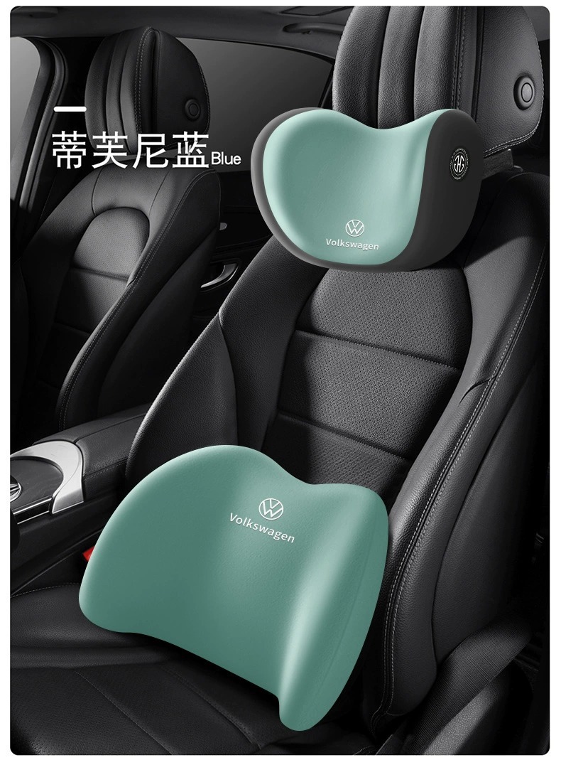 [Support Printing Car logo] Headrest Neck Pillow Waist Support Waist Support Magotan Sagitar Passat Pillow Memory Cotton