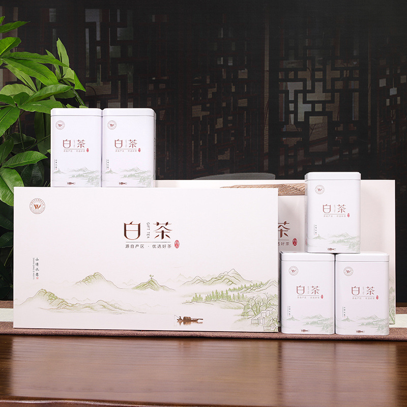 新款白茶礼盒空盒通用半斤装黄金芽绿茶茶叶包装礼盒批发加印logo