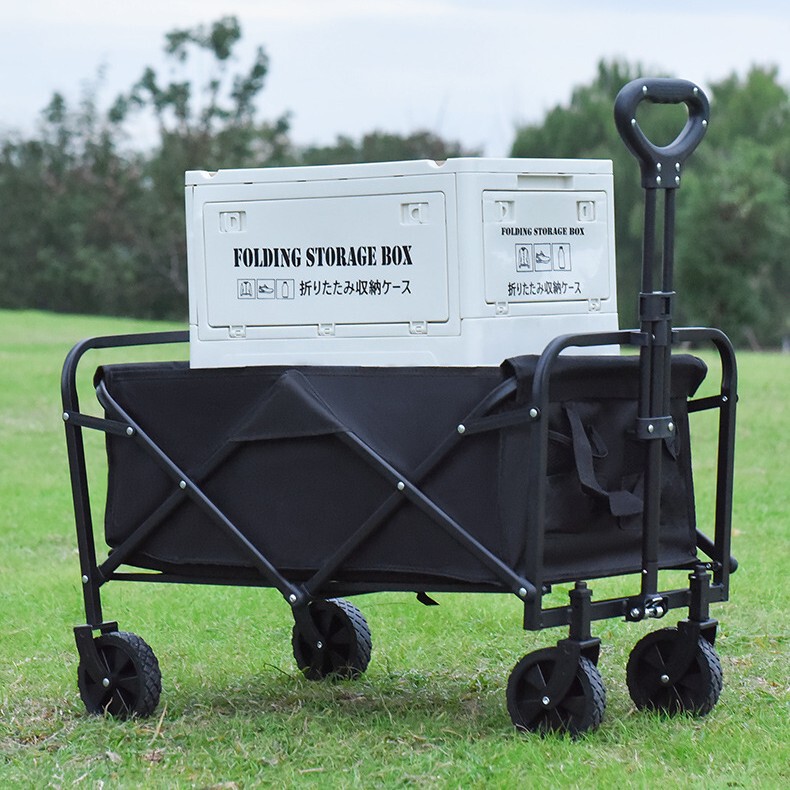 Outdoor Foldable Cart for Camping, Oversized Camp Cart, Picnic Cart, Trailer, Camping Hand-Pulled Stall Cart