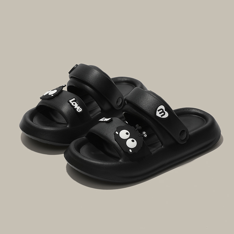 Zapatillas de fondo grueso para mujeres de verano, lindas zapatillas de playa de fondo suave, zapatillas de baño ligeras para el interior