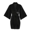 Black velvet bathrobe