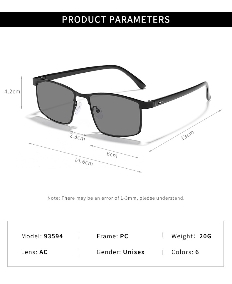 Moda C.a. Cuadrado Fotograma Completo Gafas De Sol Hombre display picture 6