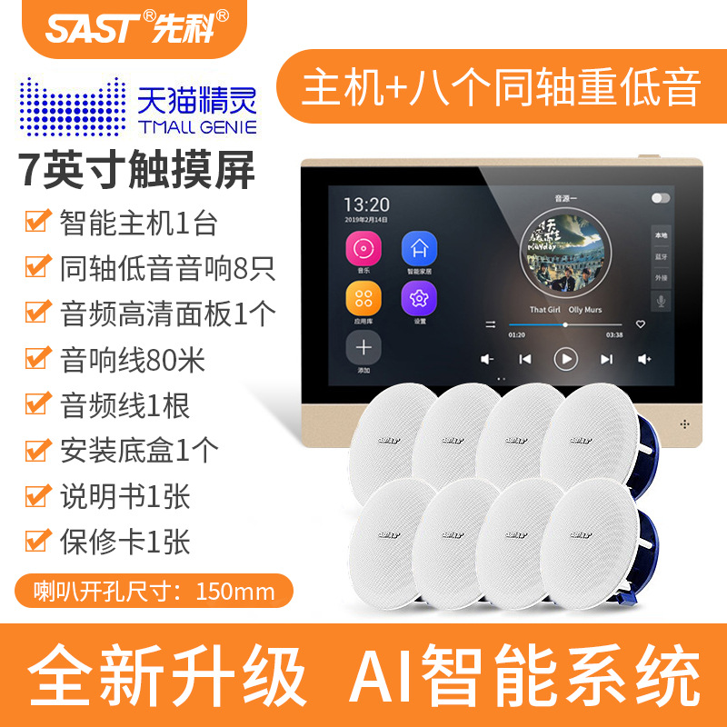 [내장 Tmall elf] 호스트 + 8 HiFi 수준 동축 서브우퍼 천장 스피커