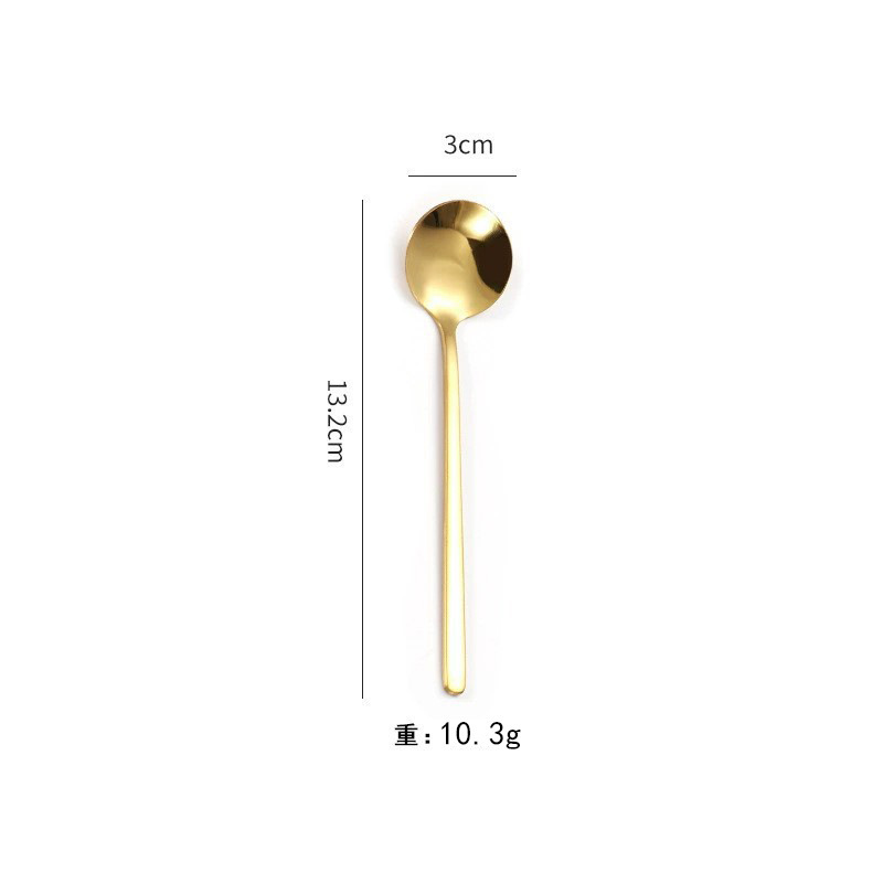 【13cm】작은 원형 스푼 골드백