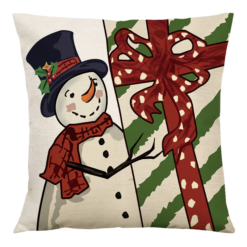 Retro Snowman Linen Pillow Cases display picture 1