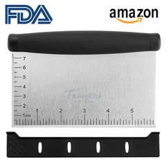 烘焙工具 不鏽鋼刮面板 麵團切 升級雙面刻度切面刀 加厚手柄
