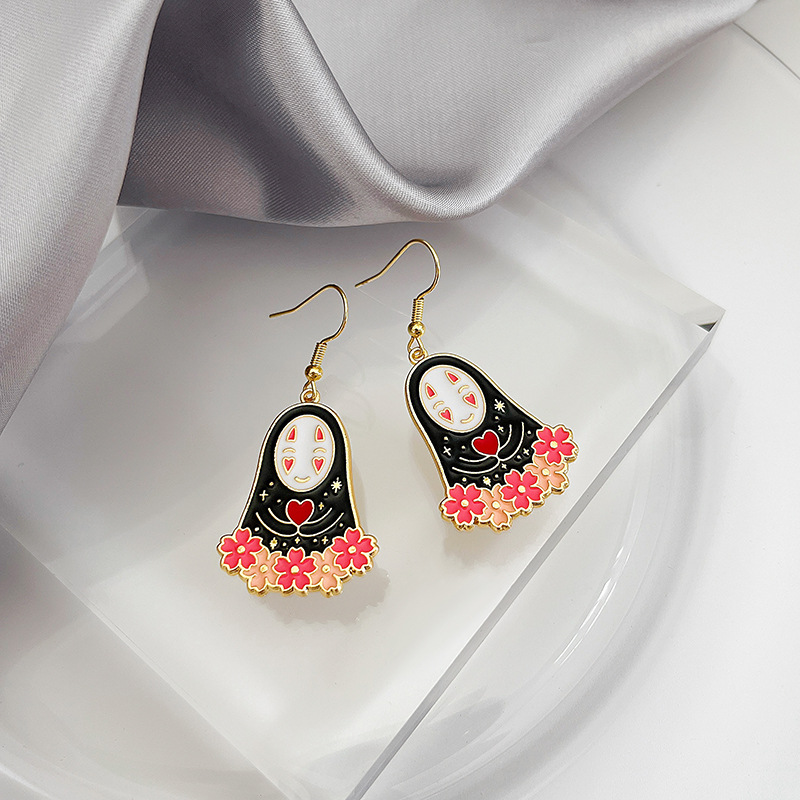 1 Pair Fashion Cartoon Character Enamel Alloy Drop Earrings display picture 9