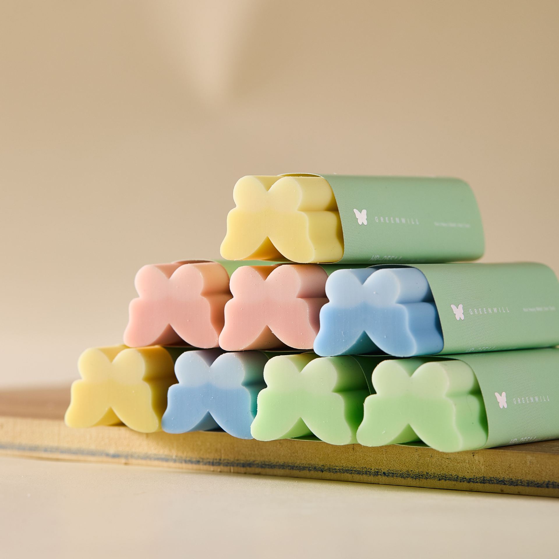 Eraser creativo para estudiantes de primaria sin dejar marcas lápiz Eraser ECO PVC macarón arte de goma mariposa gradiente