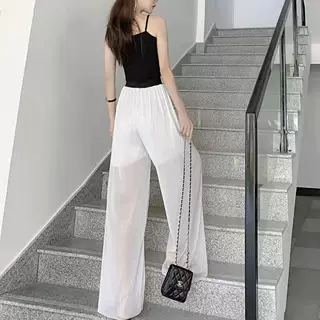 定制2025春夏裤子休闲裤阔腿裤女时简潮流女装直筒裤裙裤冰丝长裤