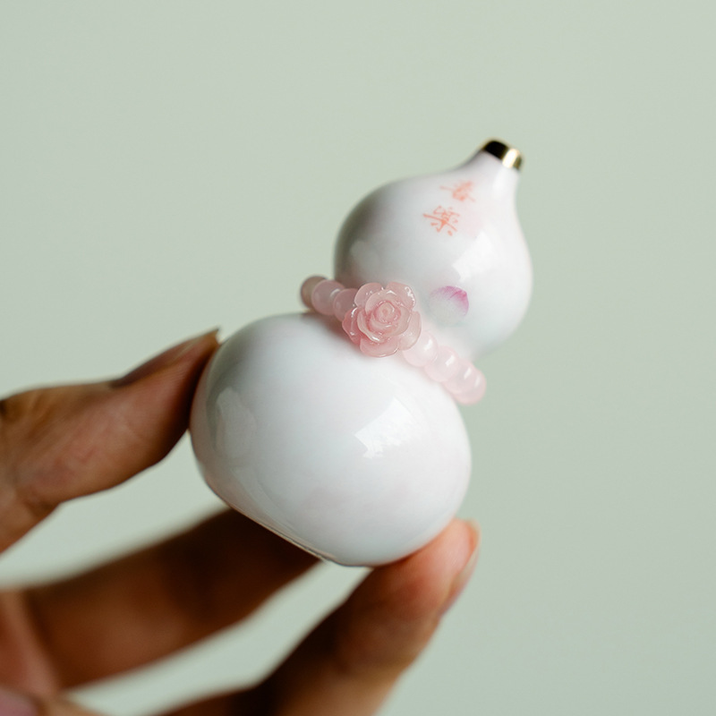 持ち運び可能な陶器を備えた新しい中国風のひょうたん、小さくて絶妙な茶ペット、茶道のスペアパーツ、見栄えの良いデスクトップ装飾品|undefined
