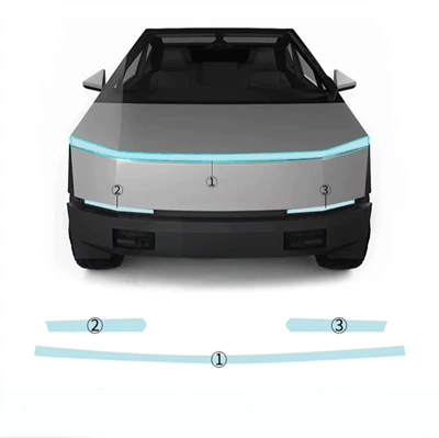 Suitable for Tesla Cybertruck: Transparent headlight film, light black TPU color-changing protective film (Auto Color Change Film) - headlight-film-transparent-model