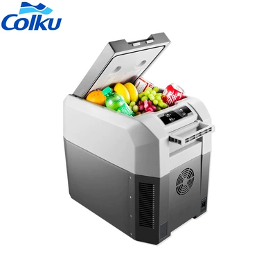 Gogu car refrigerator 25L outdoor large capacity car and home dual-use compressor refrigeration 12V24V car small refrigerator (Soyuducular) - dc-25t-gray