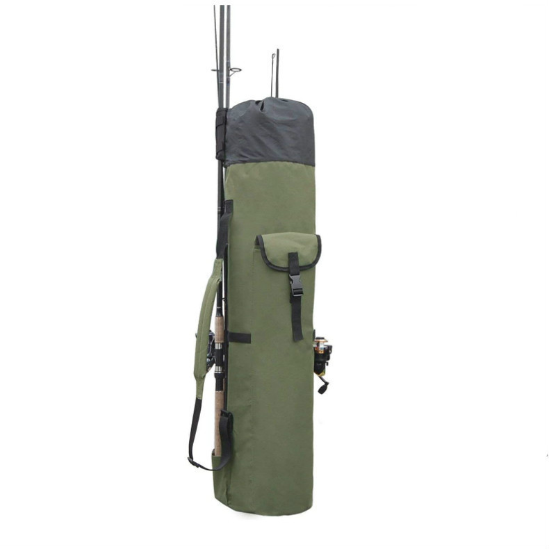 Bolsa de pesca impermeable de tela de Oxford transfronteriza al aire libre, bolsa de caña de pesca cilíndrica multifuncional, bolsa de almacenamiento de equipos de pesca de gran capacidad