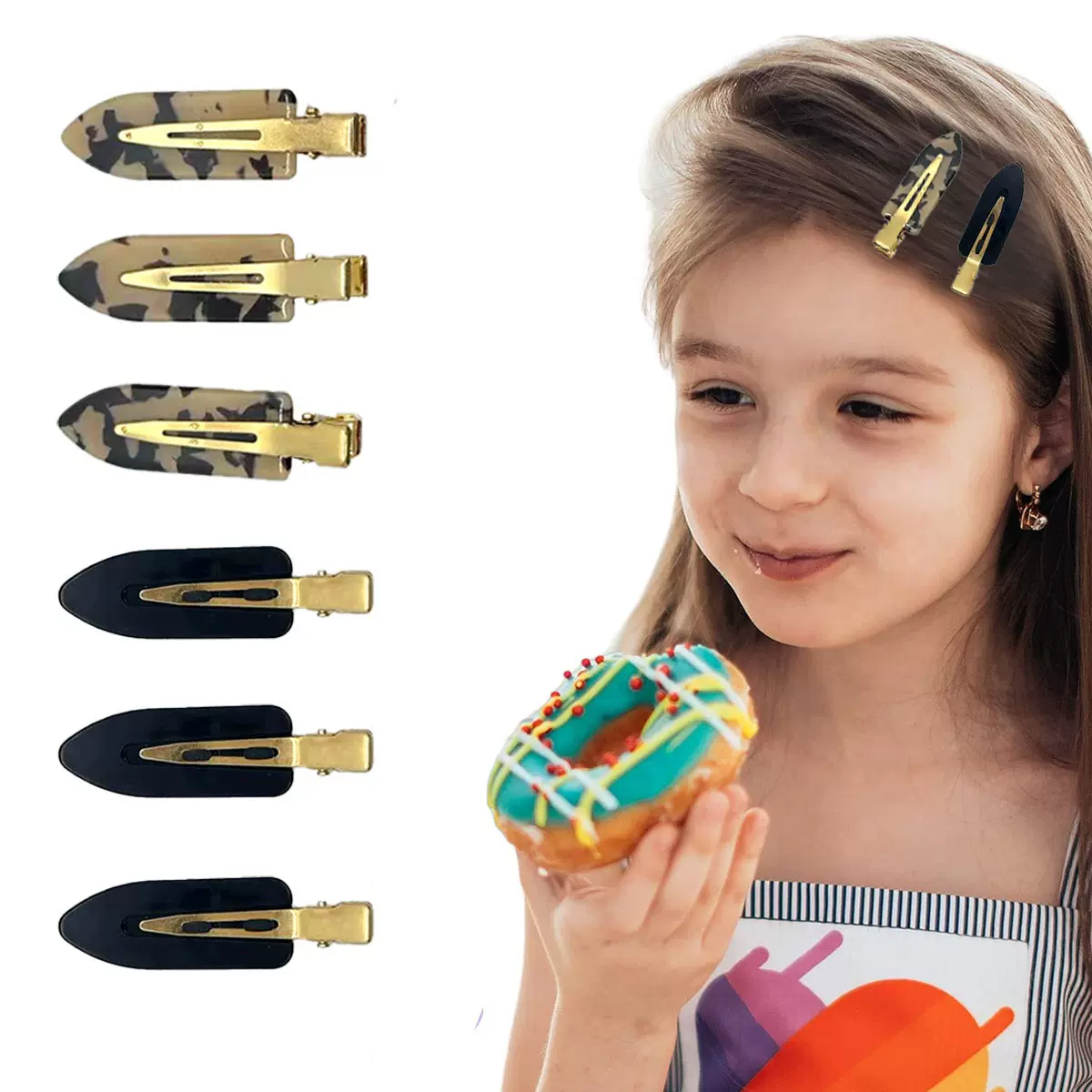 跨境亚马逊超仙梦幻醋酸无痕发夹化妆夹日系刘海夹发卡渐变发饰批