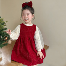 女童小香风加绒雪尼尔两件套2025年秋冬季新款韩版礼服套装童装潮