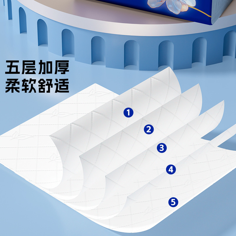 320张抽纸5层加厚餐巾纸家庭实惠装卫生纸巾擦手纸批发DF|undefined