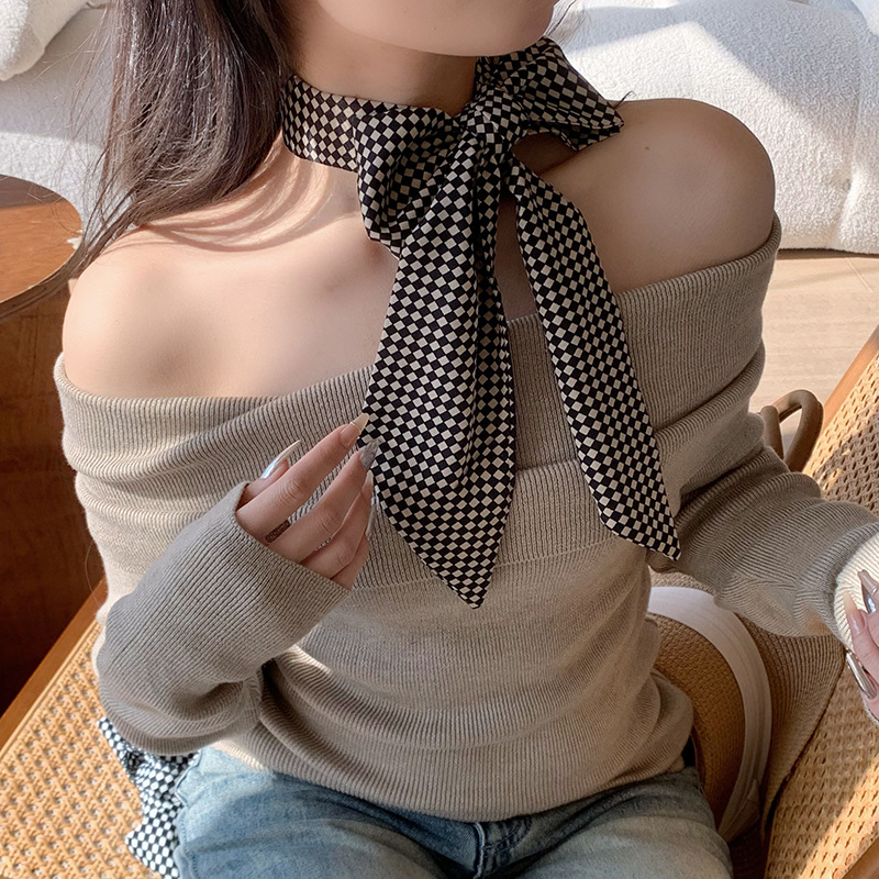 Buñuelo de seda larga larga alta sensación de cinturón de decoración buñuelo de moda bolsa de banda banda banda ondulada buñuelo de seda sombrero