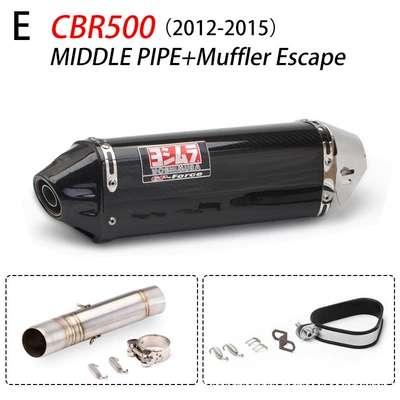 Tail Section, Motorcycle exhaust pipe - cbr500-12-15-middle-section-yoshimura-triangle-full-carbon-fiber