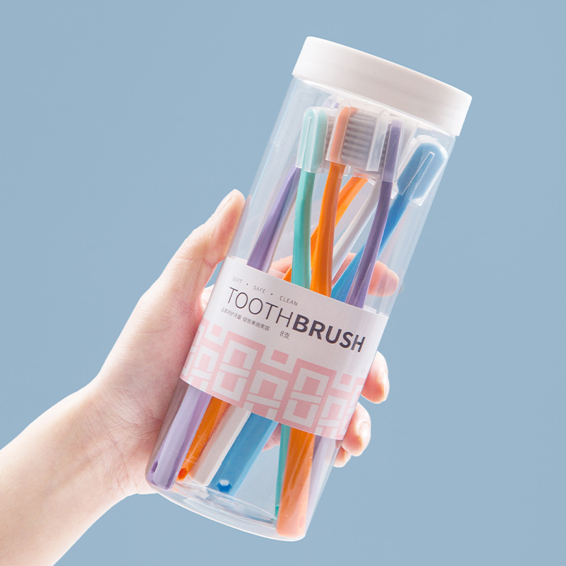 Hao Niu Toothbrush Barreled Macaron 8 Soft Hair Shake Tone Micro-business General Provisions Adult Toothbrush Wholesale