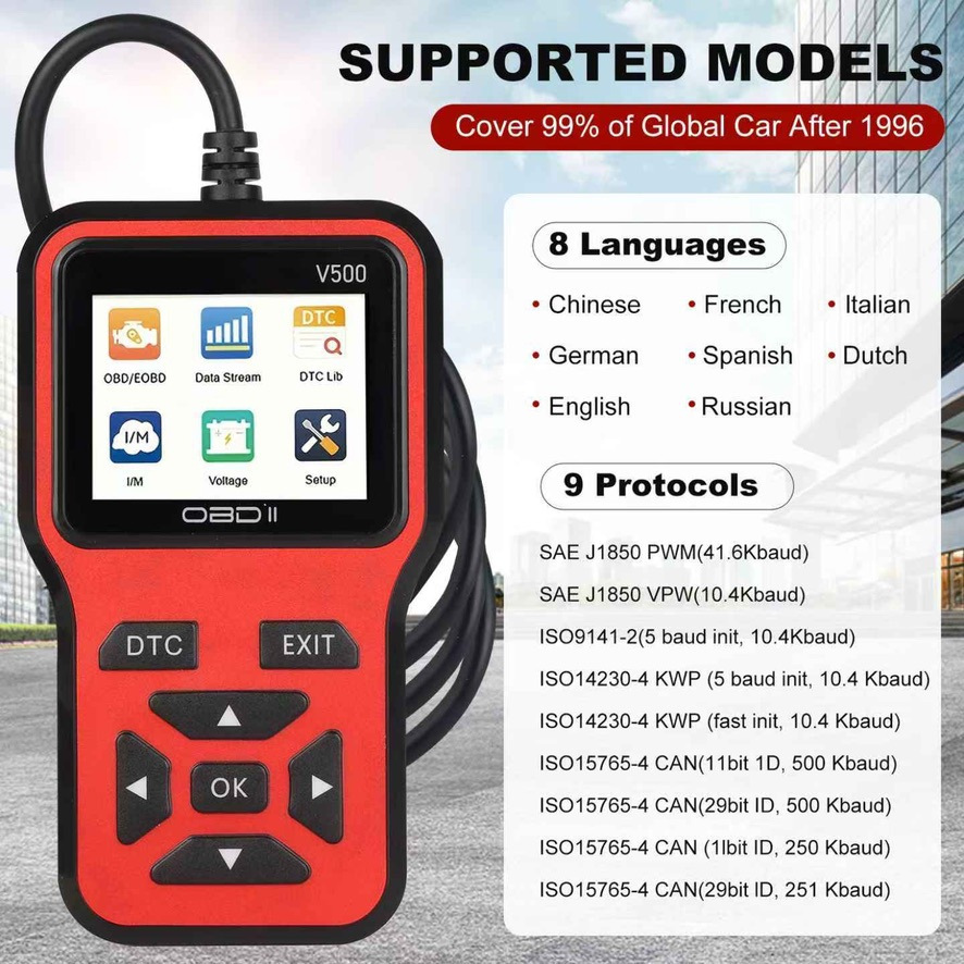OBDII Car Diagnostic Scanner V500 Code Reader Engine Fault Code Reader Scanner