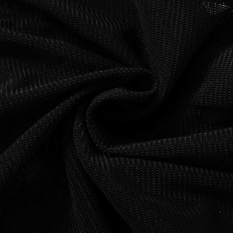 Pantaloni sportivi casual aderenti con vita alta e fianchi in rete sexy trasparenti da donna, primavera e autunno_voghion.com