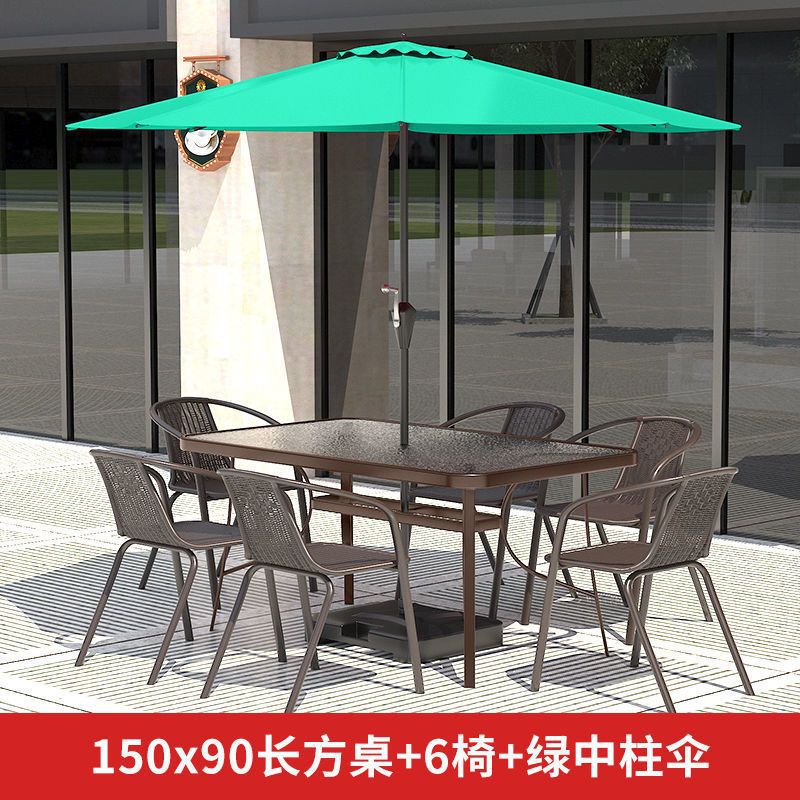 150C Zhenang 의자 6개 + 중간 기둥 우산