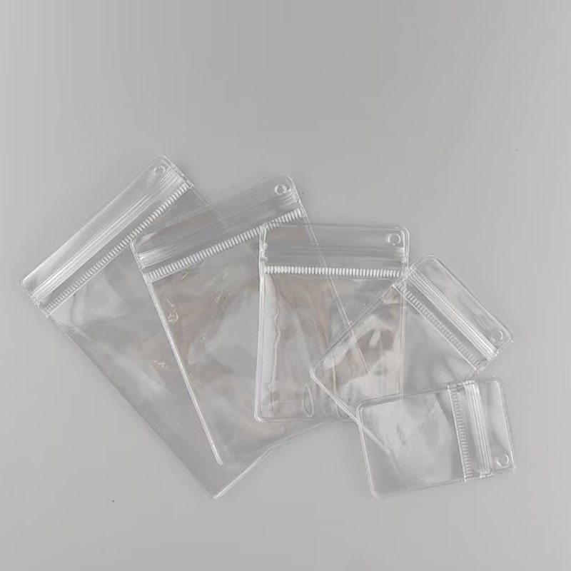 自封袋透明侧孔亚克力♔pvc偏捏捏收可首饰袋孔袋带孔摇摇乐悬挂