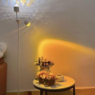 Double-Headed Water Ripple Atmosphere Lamp Internet Celebrity Projection Photo Bedroom Live Broadcast Background Sunset Lamp Living Room Floor Lamp