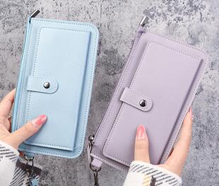 Ladies Travel Wallet Zipper Wrap Clutch Wallet Leather Wristband Long Ladies Wallet 2023 Wholesale Cheap