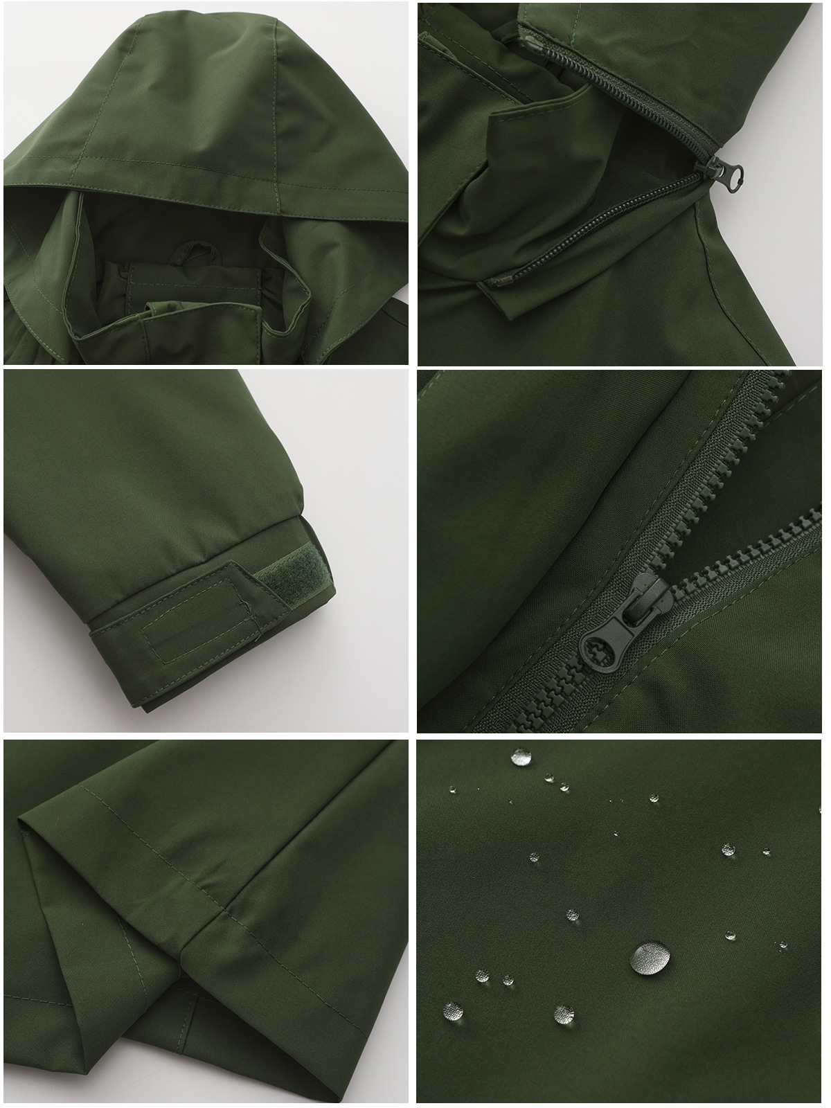 Women's Clothing new spring and autumn detachable hood water repellent windbreaker women's solid color long sleeved thin jacket_voghion.com