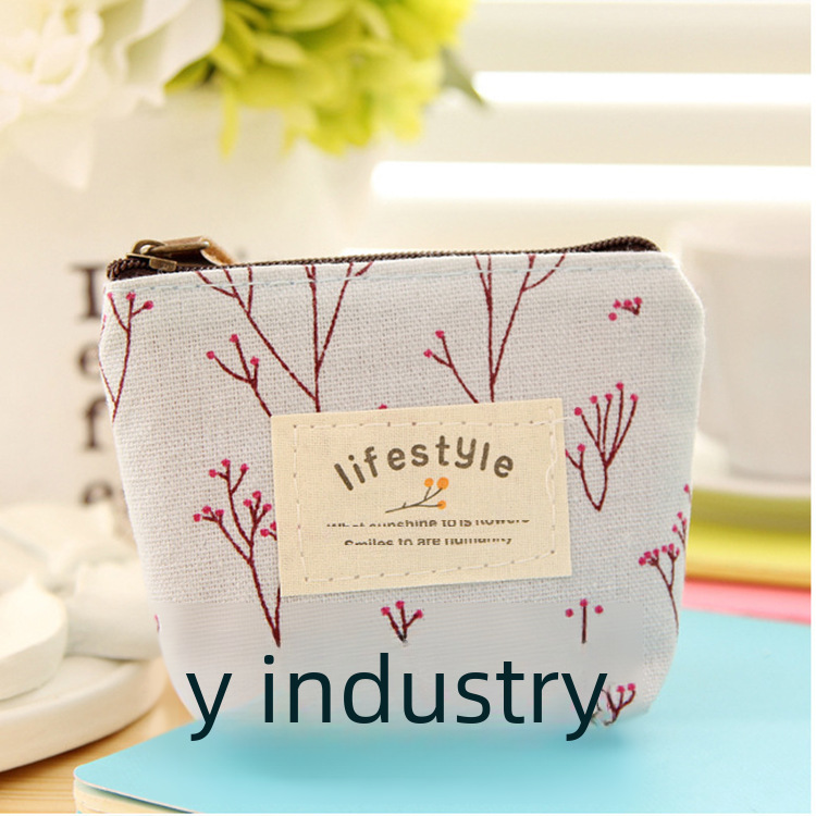 Japanese and Korean style small fresh floral coin purse pastoral style mini cartoon canvas bag portable key bag coin bag_voghion.com