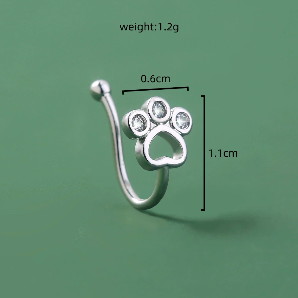 Cute small nose piercing, geometric nose clip perforated