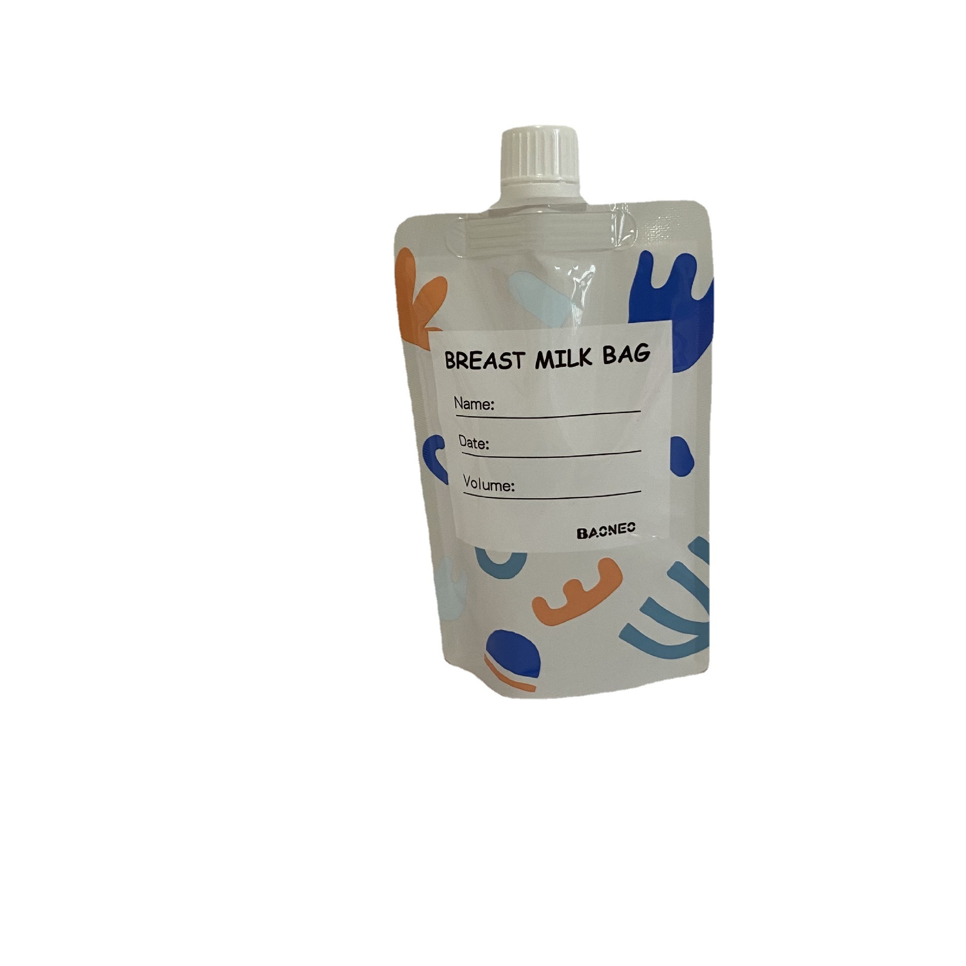 定制150ml吸嘴款储奶袋 母乳保鲜袋 可配宽口标口转接器辐照灭 菌