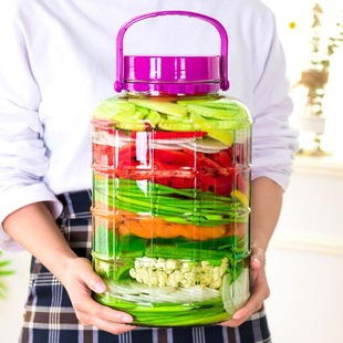 Wine Glass Bottle Sealed Jar with Lid and Faucet Special Pickle Jar Household Storage Jar Empty Bottle Pickle Jar