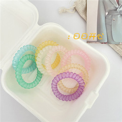 Korean Version High-Elastic Jelly Color Phone Cord Braided Hairstyle Teenage Girl Simple Ponytail Hair Tie Rubber Band Hair Accessory