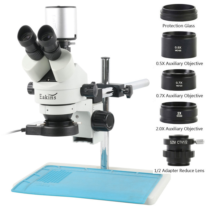 7-45倍三目体视显微镜4K自动对焦数码相机 工业维修实验室显微镜