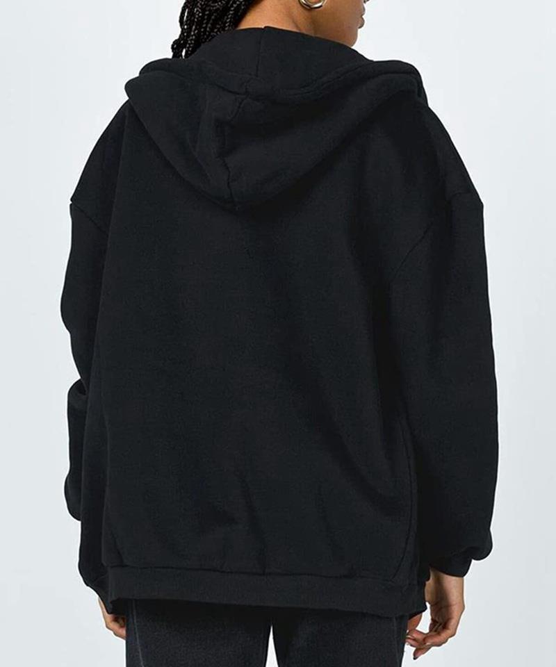 456g Weight Long Sleeve Sleeve Length Zipper Placket Type Regular Sleeve Sleeve Type Polyester Fabric Type Long Top Length Hoodie Tops Type Daily Occasion Hooded Neckline Regular Fit Fit Type Solid Color Pattern Spring, Autumn Season Women's Gender Pocket Design Streetwear Style Women's Streetwear Solid Color Pocket Zipper Hoodie 23