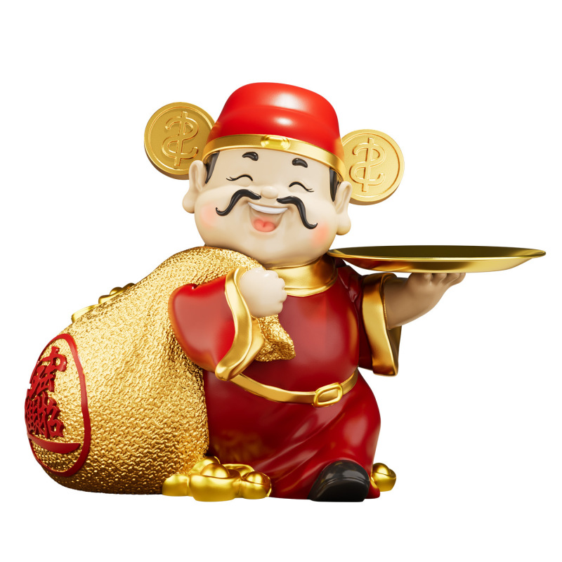 财神爷摆件新店开业大吉礼物高档店铺前台收银台玄关收纳乔迁礼品|undefined