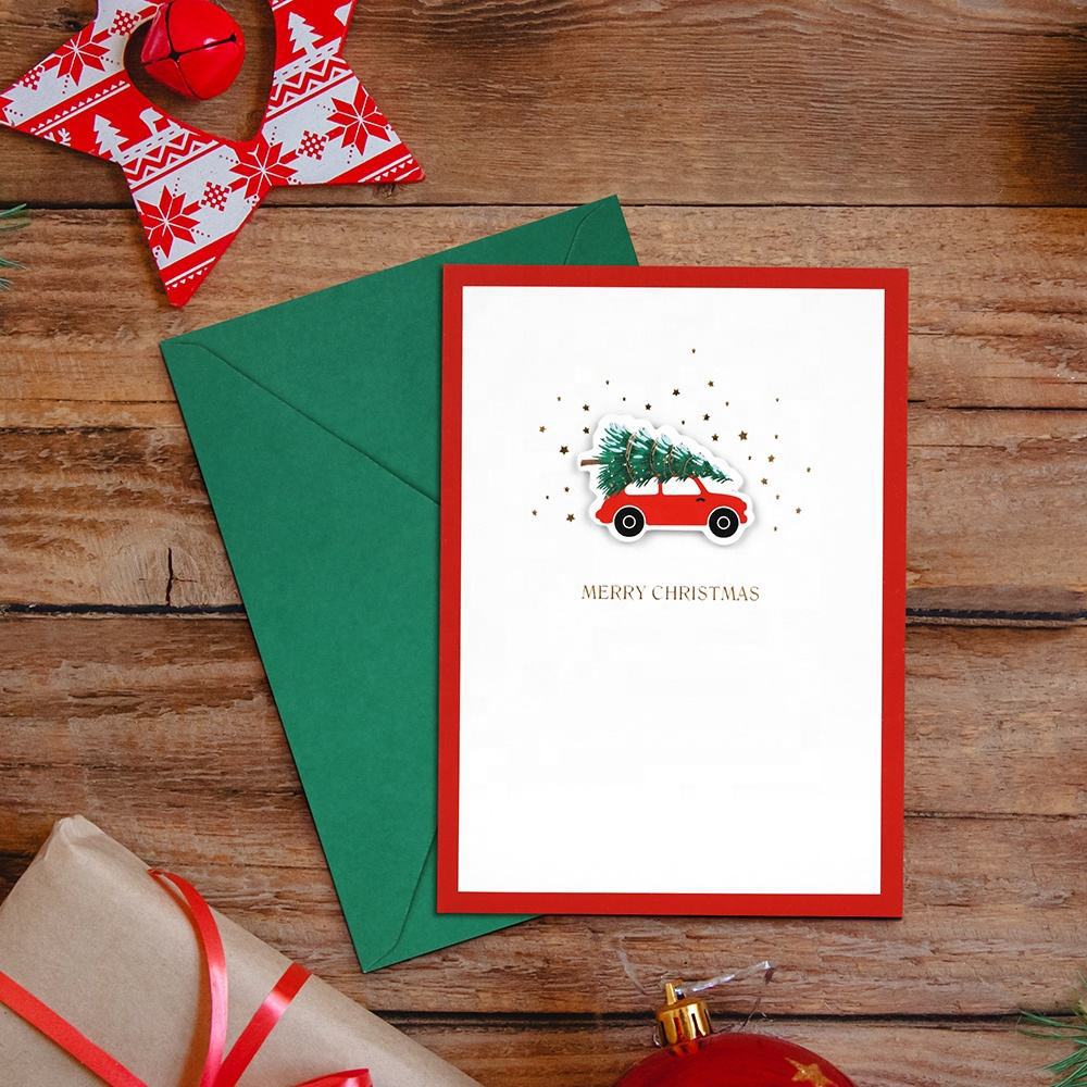 丰和名彩色卡纸新款圣诞老人贺卡套装批发