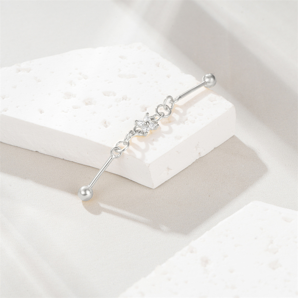 3g Weight Zircon Inlay Material Ear Studs Classification Ear Cartilage Rings & Studs Piercing Type 1 Piece Quantity Daily, Festival Occasion 925 Sterling Silver Material Geometric Pattern Unisex Gender Inlay Design Simple Style Style 1 Piece 925 Sterling Silver Zircon Geometric Ear Studs 24