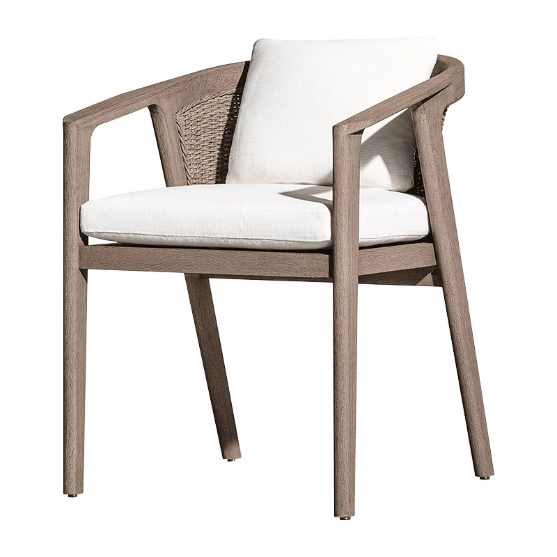 Mesa de comedor de madera maciza al aire libre transfronteriza Villa patio mesa larga de teca al aire libre Jardín de hotel Mesa de comedor de madera maciza al aire libre