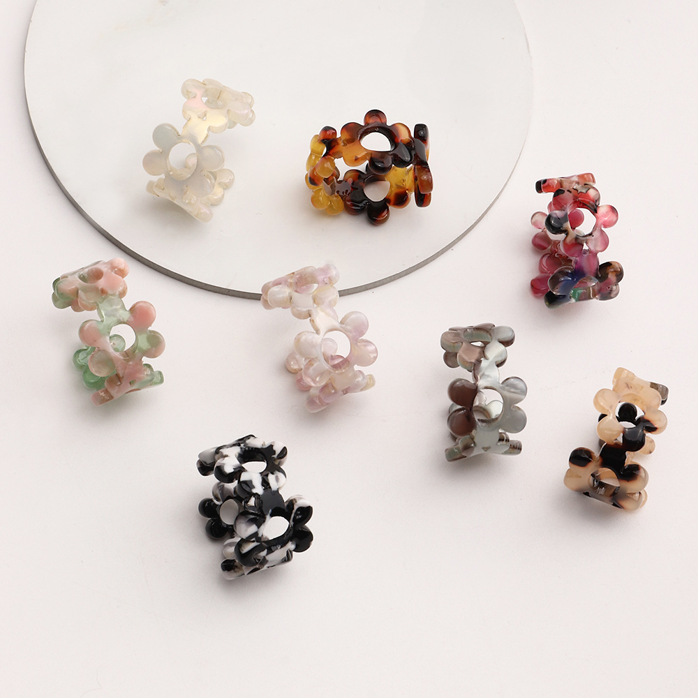 Ig Style Flower Resin Women's Open Ring display picture 3