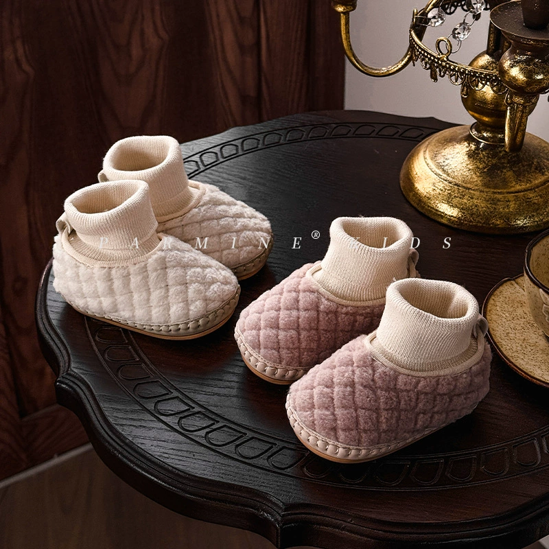 Женские детские минималистичные инородные носки сапоги плюшевые толстые детские сапоги снежные сапоги мягкие подошвы теплые хлопчатобумажные сапоги